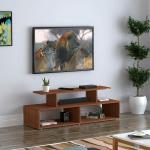 Melina Engineered Wood Floor Standing TV Entertainment Unit (Walnut) Ideal for Upto 52