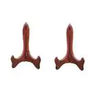 UPHAAR Handicraft Photo Stand Painting Drawing and Sketch Accessories Wooden Easel Plate Holder and Folding Photo Display Stands for Table & Home Décor Brown set of 2