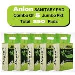 Stayzy Anion Jumbo Sanitary Napkin Pad With Panty Liner 280 mm Pack of 5 (250 Pcs) XL