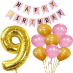 FANEX Baby Birthday Decoration Latex Banner, Number and Balloon Set (Pack of 102)