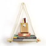 Vah White Wooden Wall Hanging Rope Shelf 45 X 15 X 45