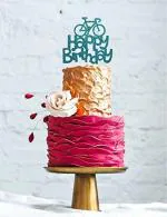 Festiko Glitter Dark Blue Bicycle Cake Topper For Birthday, Anniversary