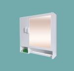 WINACO Metro White Bathroom Mirror Cabinet