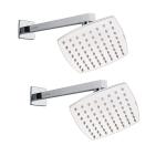 ANMEX8x8 (8inches) Curve Heavy SS304 Shower Head with 12inch Square Arm - PACK OF 2
