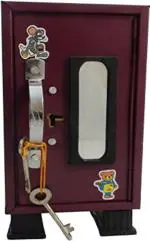 KIDS CLUB Craftsexport Multicolor Iron Almirah Money Bank 3 Compartments With Mirror With 2 Key