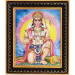 pujaNpujari Lord Hanuman / Anjaneya Swamy Photo Frame for Wall Hanging and Pooja Room Religious Frame
