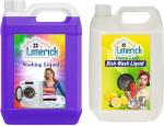 Limerick Washing Machine Liquid (Purple) +Dish Cleaning Gel (Transparent) 5+5 Ltr Multi-Fragrance Liquid Detergent  (2 X 5 L)