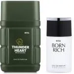 Riya Thunder Heart Beats For India Eau De Perfume With 30 ml Born Rich Perfume Eau De Parfum 140 ml (For Men)