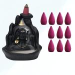 SSS SCULPTURE Beautiful Adiyogi Shiv Ji Smoke Fountain Waterfall Backflow Statue || Meditating Shiv Mahadev Smoke Fountain Murti Idol with Free 10 Insence Cones