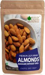 Bliss of Earth 200gm California Almonds Badam Premium Dry fruits Crunchy, High in fiber, Immunity Booster
