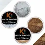 KINDED Greyish Silver and Copper Powder Loose Shimmer Glitter Eyeshadow for Women - Pack of 2, Each Pack 3 g