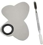 Feelhigh Stainless Steel Butterfly Shaped Palette Spatula Makeup Artist Tools for Blending Cosmetic Foundation Shades (pack of 2)