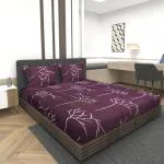 DECOREZA Home Premium Cotton Elastic Fitted Bedsheets with 2 King Size Pillow Covers | Double Bed with All Around Elastic 210 TC Supersoft | Size - 72 King Sizex78+8 inches, Green Floral