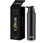 Cyrus Stainless Steel Fridge Refrigerator Water Bottle 1 Litre For Gym Sports School 1000 ml Bottle (Pack of 1, Black, Steel)