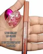 viomy Lipstick Set Waterproof, Long-Lasting Soft Liquid Matte Lipstick + Magic Color Change Heart-Shaped Lip Gloss (Pack of 2)