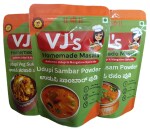 VJS HOMEMADE MASALA - Udupi Sambar Masala Powder + Udupi Rasam Masala Powder + Udupi Veg Sukka Masala Powder | 600 grams (Pack of 3, Each 200gm), Zip Lock Pack