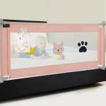 About Space Foldable Bed Rail for New Born Toddler Kids 6 x 2.5 Feet (Pack of 1 - Pink)