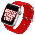 RUPELIK (49mm Ocean Strap Red) Ocean Silicone Strap Band Compatible with Apple Watch Strap Size 49mm 45mm 44mm 42mm Strap Men Women for iWatch Strap Series Ultra 8 ,7 ,6 ,5 ,4 ,3 ,2 ,1 ,SE iWatch strap (Red)
