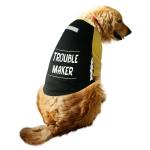 Ruse Dog Troublemaker Printed Reflective Full Sleeve T-Shirt, Black, Lemon Medium