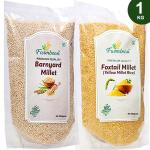 Farmbean Millets Combo 1KG Pack of 2| Natural Grains Unpolished Millets | Foxtail 500g, Barnyard 500g | Low GI Rice | Nutrient Powerhouse, High Protein & More Fibre than Rice