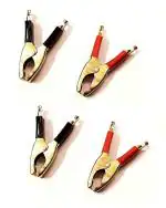 Mobcrown ERH India (Pack of 2 Pair) Battery Clip Heavy Duty Copper Crocodile Clips for Battery Heavy Duty Aligator Clamps for Battery Connector Clip 12v Red and Black