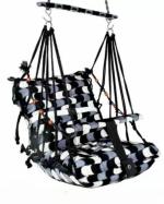JKVT ENTERPRISE Cotton Hanging Home Swing for Baby Zula (grey&black)