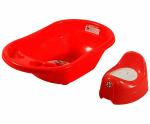 Sunbaby Red Splash Baby Antislip Big Bathtub & Potty Trainer With Lid cover (Pack of 2)