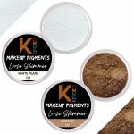 KINDED White Pearl and Copper Powder Loose Shimmer Glitter Eyeshadow for Women - Pack of 2, Each Pack 3 g