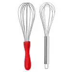 JISUN Stainless Steel (Pack of 2) Egg Whisk/ Egg Beater/ Whisk for Kitchen