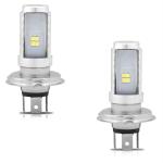 AllExtreme EXH4L2P H4 Missile Projector LED Headlight Bulb High Low Beam CREE LED Driving DRL Light for Motorcycle, Scooter, Car, Truck, ATV (9W, Silver, Pack of 2)