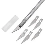 Samvardhan Detail Precision Pen Knife with 5 Interchangeable Sharp Blades for Carving & Mat Cutting Paper Cardboard Sheets Thermocol Craft Razor Cutter Blade Art Pencil