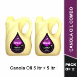 Oreal Canola Oil For All Ages Rich in Omega -3 ,Preservative Free Cooking Oil - 5 Litre pack of 2