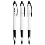 Uni-ball UBA188 ELM Roller Ball Pens Blister, White Body, 0.5 mm Tip, Blue Ink, Pack of 3