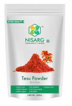 NISARG ORGANIC FARM Tesu Flowers Powder I Palash Phool Powders I Ayurvedic I Pure, Natural and Organic I Butea Monosperma I Traditional Method Made I Use for Holi Color (100gm)