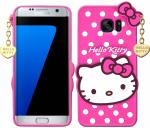 Mintak Samsung Galaxy S6 Edge Pink and White Silicon Scratch Resistant Mobile Back Cover