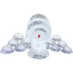 LAOPALA Pack of 27 Opalware Diva Classique Mistry Drop dinner set Dinner Set (White, Microwave Safe)