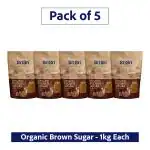 SRI SRI TATTVA Shuddhta ka naam Organic Brown Sugar,1kg x Pack of 5