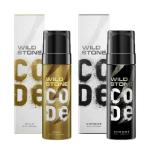 Wild Stone CODE Chrome & Gold No Gas Long Lasting Body Perfume Combo for Men 120ml (Pack of 2)