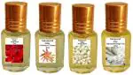 Menjewell Pack of 4Pc Attar Rose Fresh, Chandan-E-Khaas,Royal Mogra, Rajnigandha 5ml Floral Attar