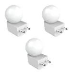 Fybros White Bloom Play And Plug Decorative Led Night Lamp Bulb For Bedroom - 0.5 Watts, 3 Pc