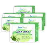PuraGenic Aloevera with Neem Transparent Soap for face and body, 75gm - Combo Pack of 6