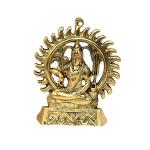 Lord Shiva seated with a Divine Halo Showpiece in Metal by Handicrafts Paradise- 8.5 inches