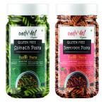 Amwel Organic Gluten Free Spinach Pasta + Beetroot Pasta | Fusilli Pasta | 220g x 2 pc | No Maida No Sooji | Power of Veggies