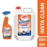 Senu Mr. Strong Kitchen Cleaner QTY : 5000ml+ 600ml Kitchen Heavy Oil Degreaser, Chimney& Exhaust Fan Degreaser, Oven, Grill and Glass Stove Top Cleaner, Grease Removal, Kitchen Oil Stain Remover