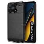 Fashionury Back Cover for Poco X6 Pro 5G | Hybrid Protection Shockproof | Anti-Slip Grip | Rubber TPU Stylish Back Case for Poco X6 Pro 5G (Black)