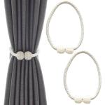 MOLTERA Magnetic tie Backs for Curtains, Pearl Ball Curtain Magnetic tiebacks, Magnetic Curtain tiebacks for Home, Office, Hotel Curtain Decoration (Pack of 2) (Multicolor)