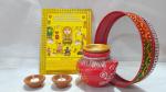 BHAKTI 2 SHAKTI MAKING WORSHIP SPECIAL - Handmade Designer Karwa with diya ghee batti photo chalni/channi aasan | Fancy karva kalash | karwa chauth | mitti ka karwa | karvachoth set