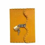pranjals house Yellow Leather Handcrafted Diary 100 Pages