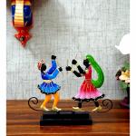 Shree Nagnechi Arts Iron Handpainted Dancing Couple Showpiece (L*H)38.1*30.48CM