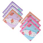 Kuber Industries Handkerchief | Premium Cotton Fabric | Women's Handkerchief | Ladies Rumal | Women's Hankies | Hankies for Girls | Border Printed Surbhi | Pack of 6 | Large | White